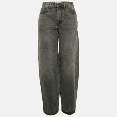 Pre-owned Off-white Grey Light Washed Denim Boy Friend Jeans M/waist 28"