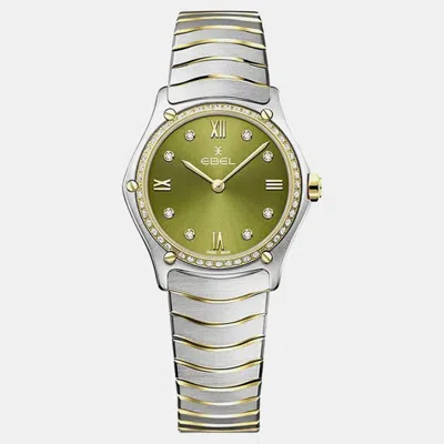 Pre-owned Ebel Green Stainless Steel Sport Classic 1216447a Quartz Women's Wristwatch 29 Mm