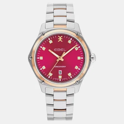 Pre-owned Ebel Pink Stainless Steel Discovery 1216496 Quartz Women's Wristwatch 33mm