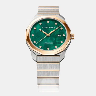 Pre-owned Concord Green Mop Stainless Steel Mariner Sl 0320541 Quartz Women's Wristwatch 30 Mm