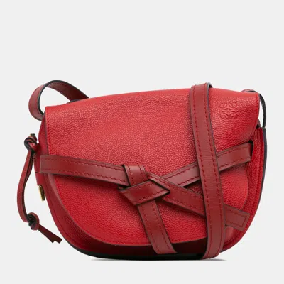 Pre-owned Loewe Red Leather Gate Small Crossbody Bag