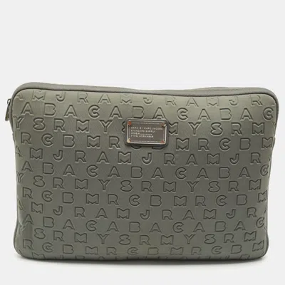 Pre-owned Marc By Marc Jacobs Grey Polyester Dreamy Logo Laptop Case