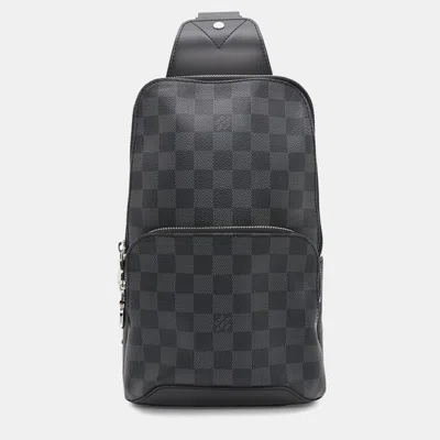Pre-owned Louis Vuitton Noir Damier Graphite Avenue Sling Bag In Black