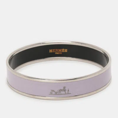 Pre-owned Hermes Hermès Purple Enamel Calèche Narrow Bangle Bracelet