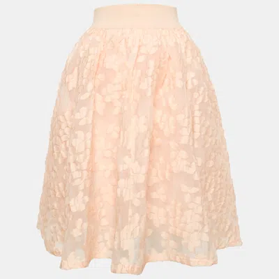 Pre-owned Maje Light Orange/peach Fil Coupe Joshua Rose Short Skirt L