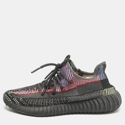 Pre-owned Yeezy X Adidas Black Knit Fabric Boost 350 V2 Yecheil Sneakers Size 40