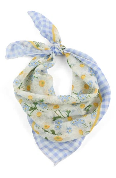 Viens Avec Moi Picnic Flowers Mini Silk Scarf