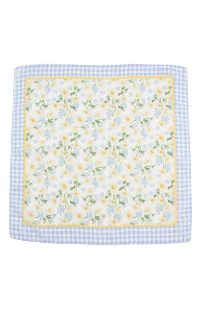 Viens Avec Moi Picnic Flowers Mini Silk Scarf