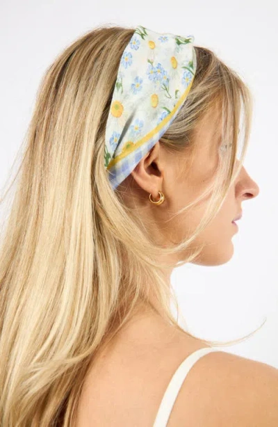 Viens Avec Moi Picnic Flowers Mini Silk Scarf
