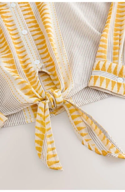 Next Tie Front Jacquard Shirt