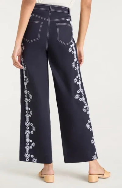 Cinq À Sept Cinq A Sept Betsy High Rise Wide Leg Ankle Jeans In Mazie Eyelet