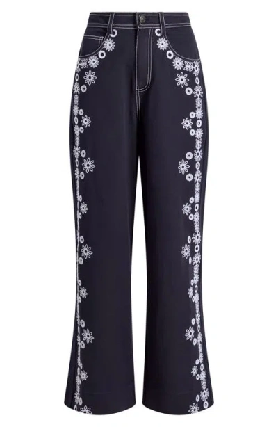Cinq À Sept Cinq A Sept Betsy High Rise Wide Leg Ankle Jeans In Mazie Eyelet