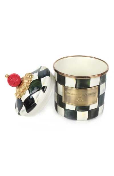 Mackenzie-childs Mackenzie Childs Courtly Check Enameled Steel Demi Canister In Black
