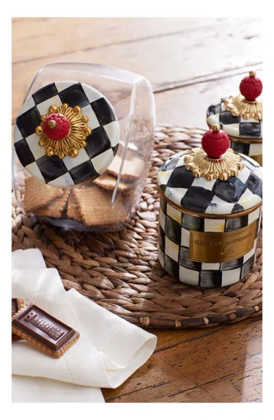 Mackenzie-childs Mackenzie Childs Courtly Check Enameled Steel Demi Canister In Black