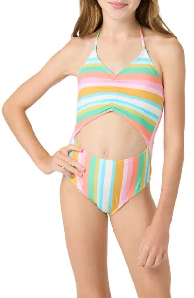 O'neill Kids' Low Tide Cinched Cutout One-piece Swimsuit