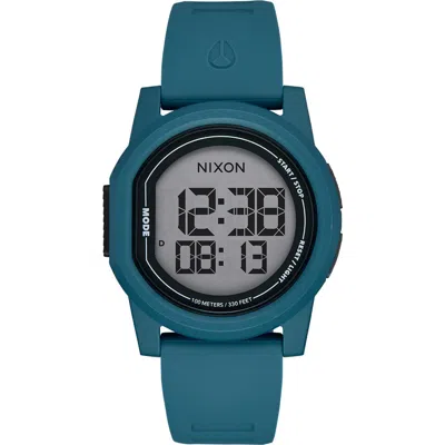 Nixon Disk Chronograph Rubber Strap Watch, 39mm In Blue