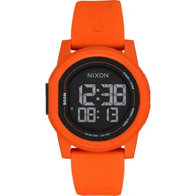 Nixon Disk Chronograph Rubber Strap Watch, 39mm In Orange