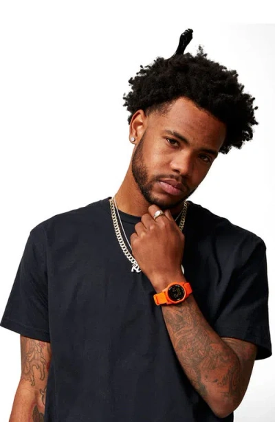 Nixon Disk Chronograph Rubber Strap Watch, 39mm In Orange