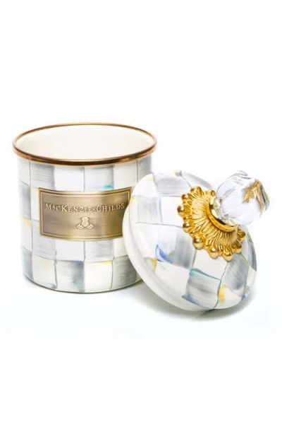 Mackenzie-childs Mackenzie Childs Sterling Check Demi Enameled Steel Canister