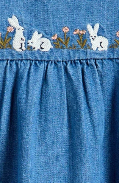 Nordstrom Embroidered Flutter Sleeve Denim Romper