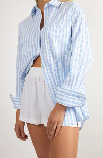Viens Avec Moi Seaside Stripe Button-up Shirt