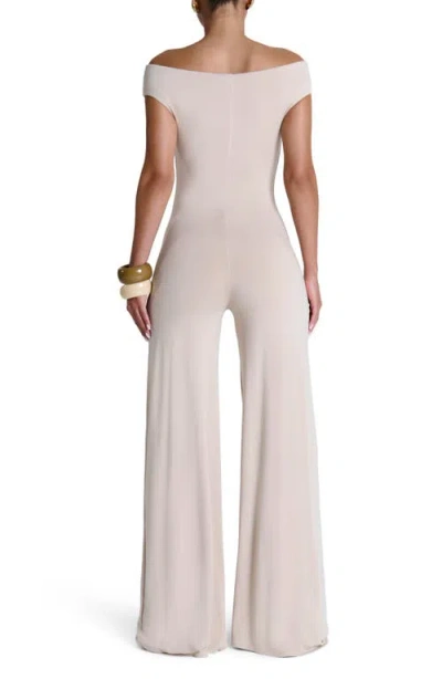 Naked Wardrobe Smooth Off The Shoulder Wide Leg Jumpsuit