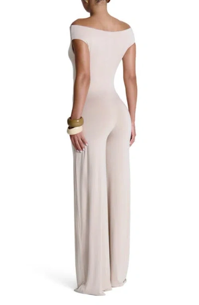 Naked Wardrobe Smooth Off The Shoulder Wide Leg Jumpsuit