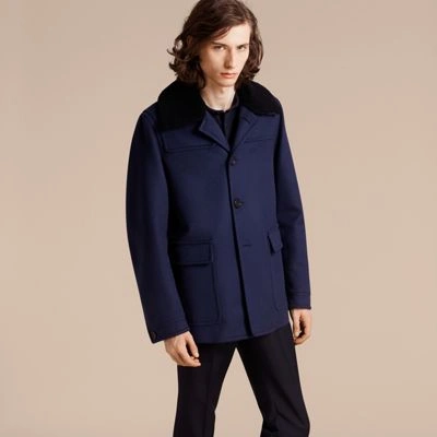 Burberry Cashmere Donkey Jacket With Detachable Shearling Collar
