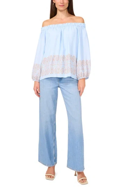 Vince Camuto Border Print Off The Shoulder Top