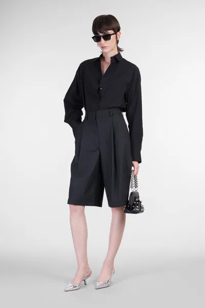 The Latest Wide Black Brenda Bermuda Shorts