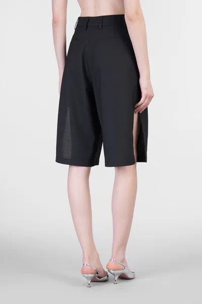 The Latest Wide Black Brenda Bermuda Shorts