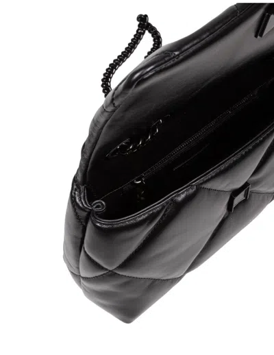 Tory Burch Kira Diamond Leather Shoulder Bag In Black