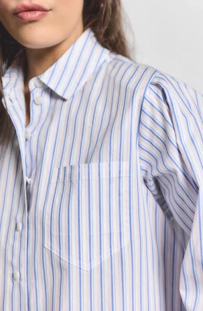 Derek Lam 10 Crosby Estrella Stripe Crop Cotton Button-up Shirt