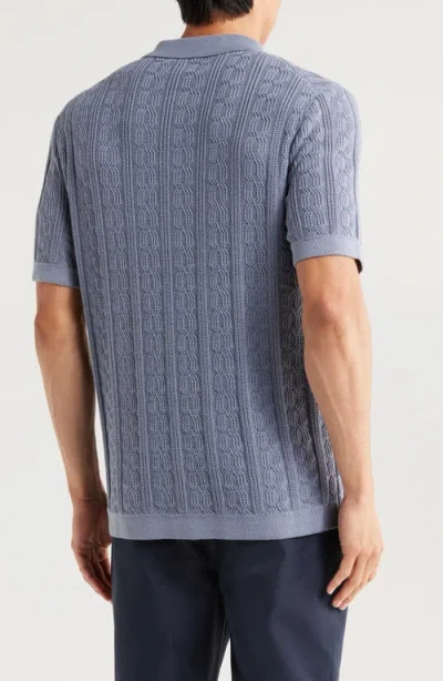 Truth Short Sleeve Cable Knit Button-up Shirt