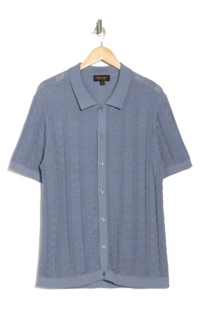 Truth Short Sleeve Cable Knit Button-up Shirt
