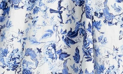 Max Studio Floral Flutter Sleeve Maxi Dress