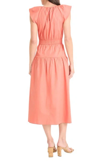 Maggy London Stretch Cotton Tiered Midi Dress