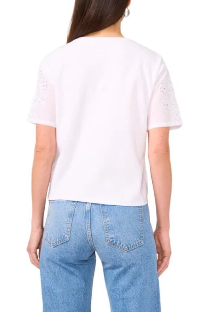 VINCE CAMUTO VINCE CAMUTO EYELET SLEEVE COTTON BLEND T-SHIRT 