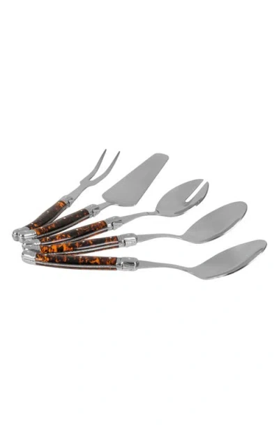 French Home 5pc Laguiole Tortoise Shell Hostess Set