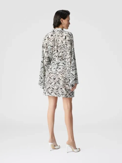 Missoni Slub Zigzag Viscose-blend Cover-up Kimono With Belt