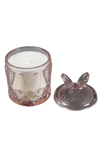 Flora Bunda Butterfly Pink Glass Floral Candle