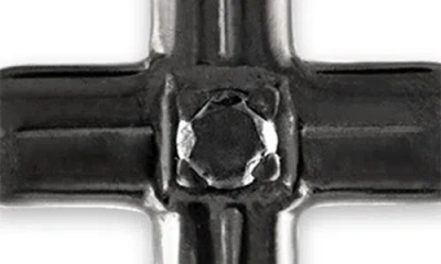 Esquire Black Diamond Cross Drop Huggie Hoop Earrings