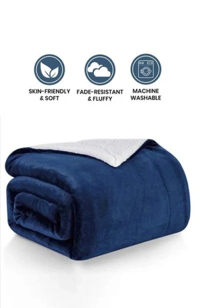 Luxury Home Plush Fleece & Faux Shearling Throw Blanket