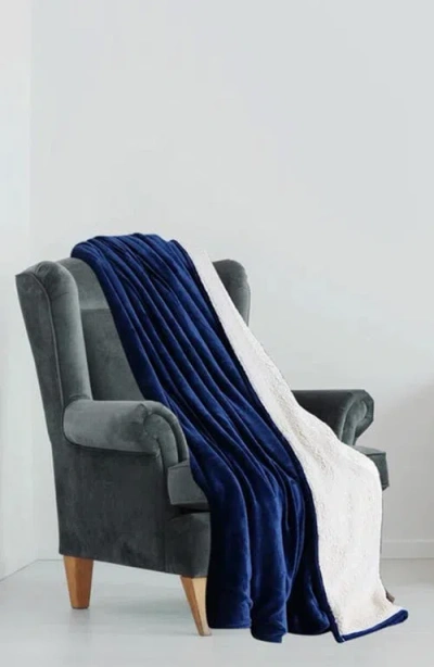 Luxury Home Plush Fleece & Faux Shearling Throw Blanket