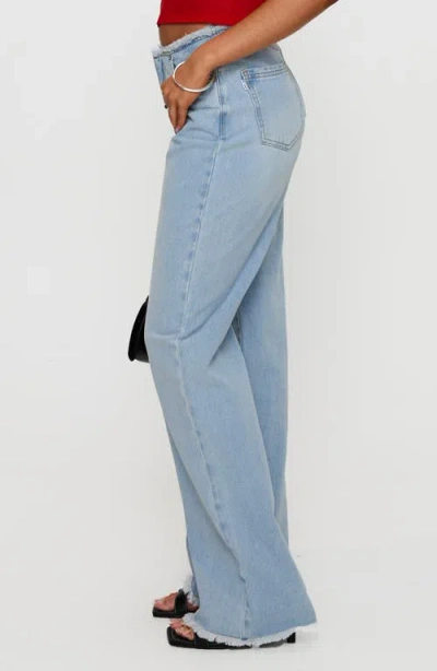 Princess Polly Hawke Frayed Low Rise Straight Leg Jeans