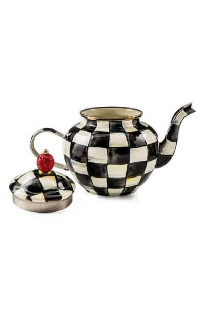 Mackenzie-childs Mackenzie Childs Courtly Check Enameled Steel 4-cup Teapot