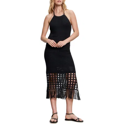 Sanctuary Promenade Open Stitch Detail Halter Neck Cotton Sweater Dress