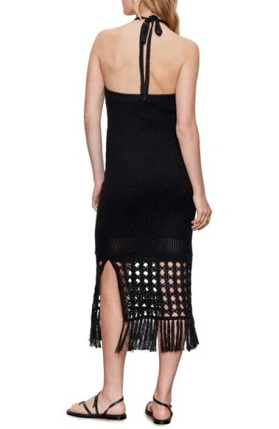 Sanctuary Promenade Open Stitch Detail Halter Neck Cotton Sweater Dress