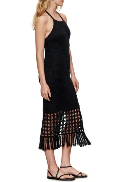 Sanctuary Promenade Open Stitch Detail Halter Neck Cotton Sweater Dress