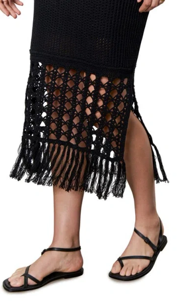 Sanctuary Promenade Open Stitch Detail Halter Neck Cotton Sweater Dress